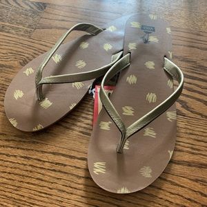 Vans Cardif Gold and Black, Surf Siders flip flops, NWT